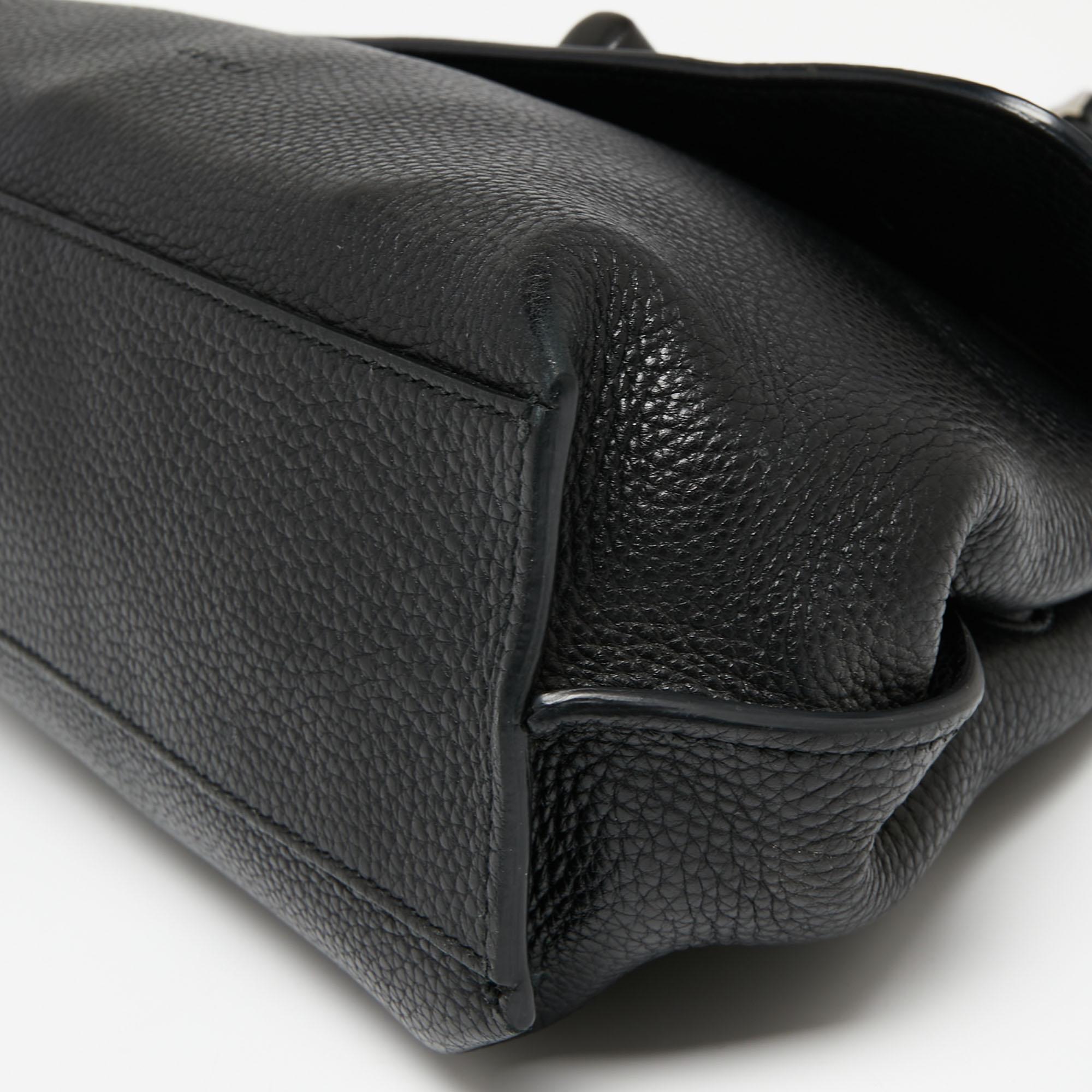 Gucci Black Leather Small Bamboo Daily Top Handle Bag 5
