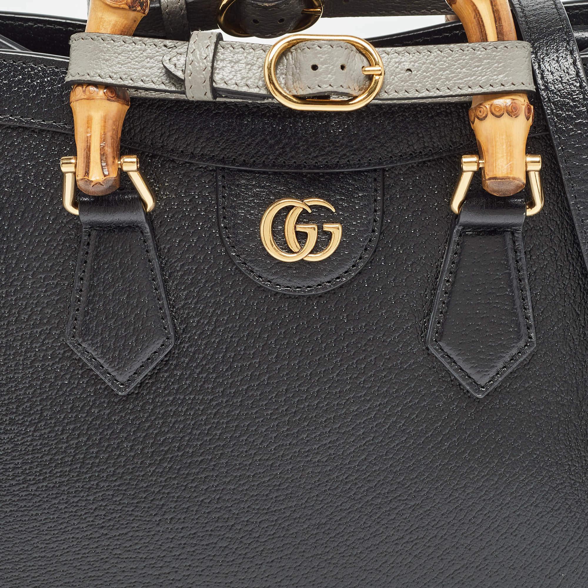 Gucci Black Leather Small Diana Tote 1