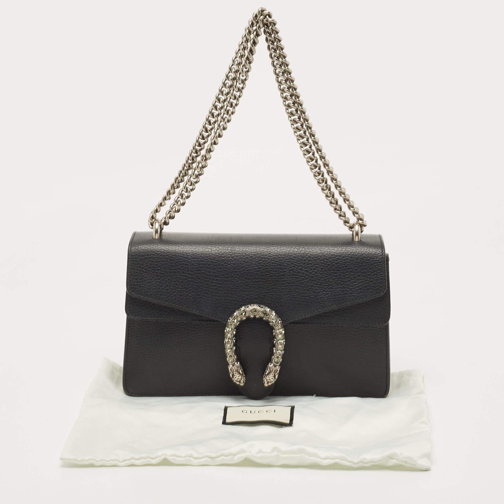 Gucci Black Leather Small Dionysus Shoulder Bag 4