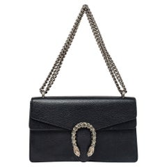 Gucci Black Leather Small Dionysus Shoulder Bag