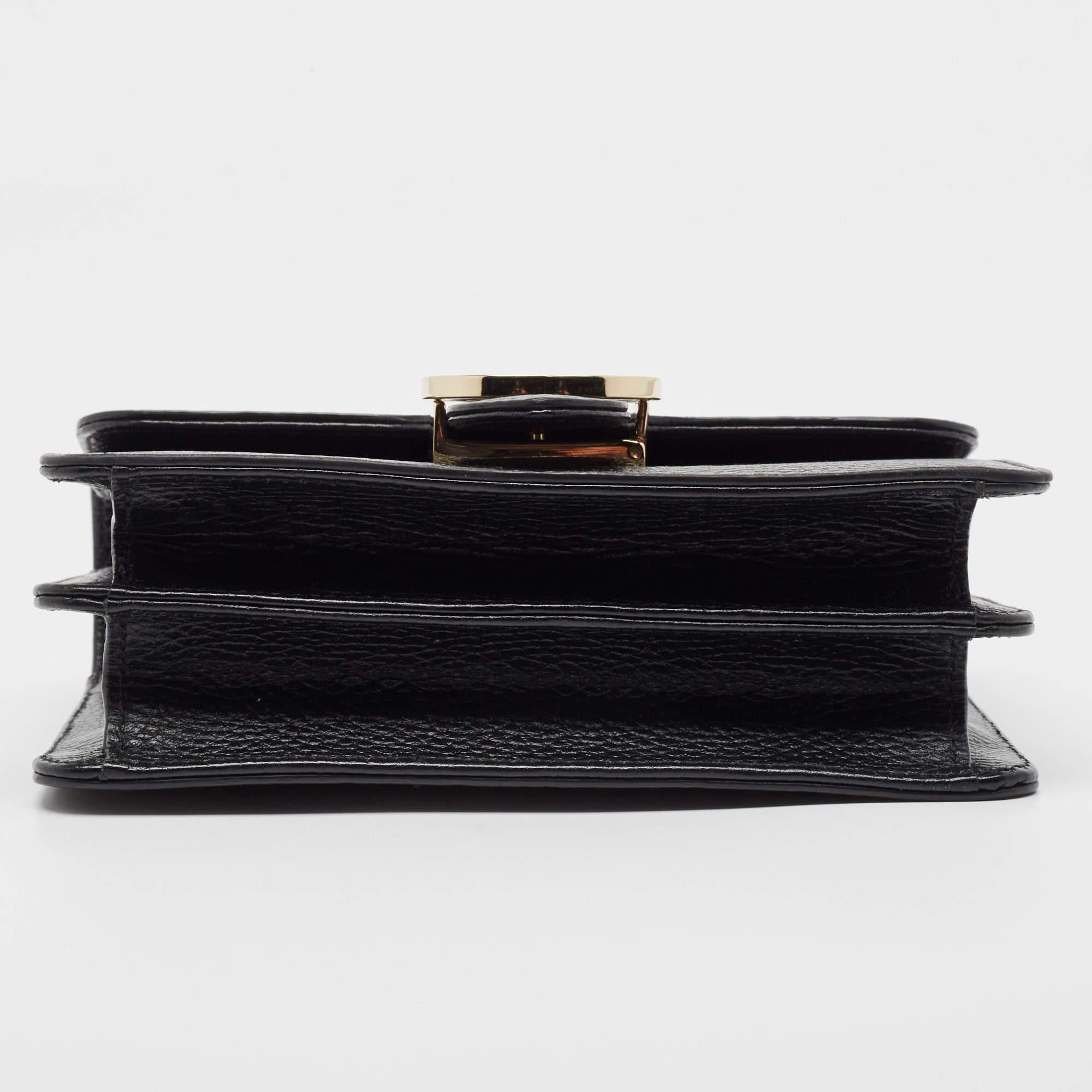 Gucci Black Leather Small Dollar Interlocking G Shoulder Bag 3