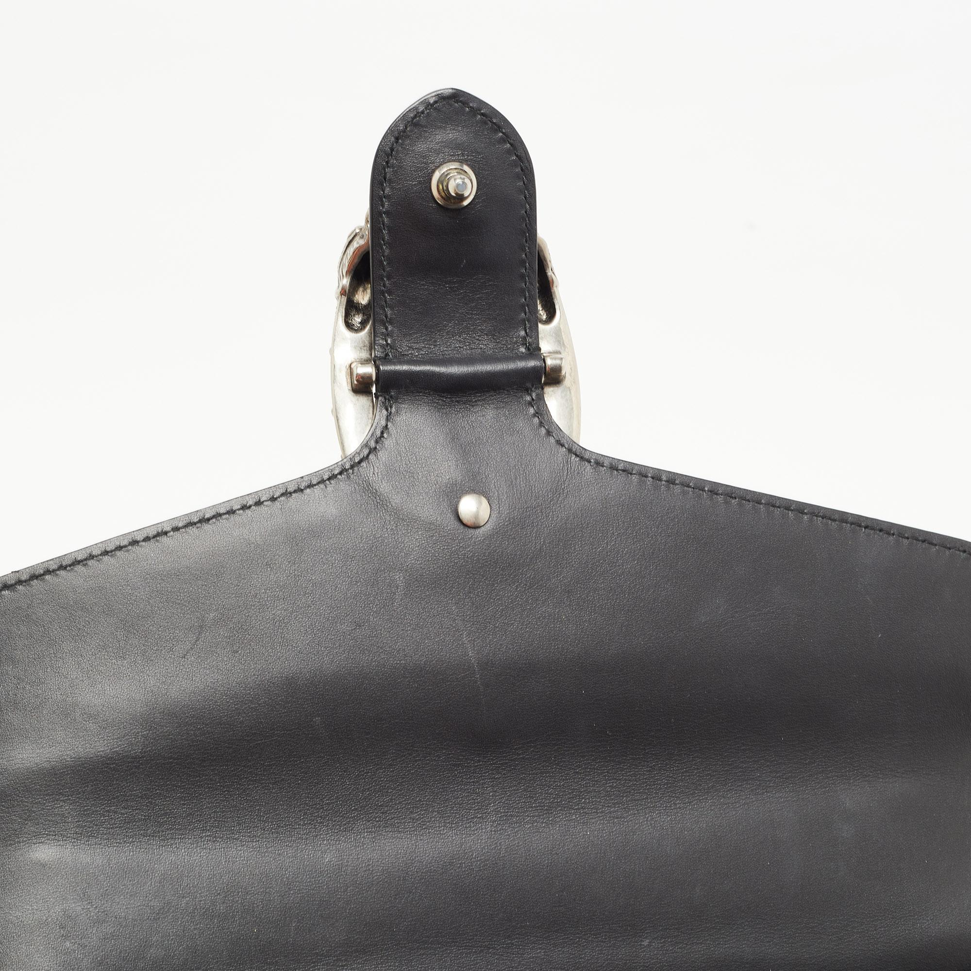 Gucci Black Leather Small Embellished Dionysus Shoulder Bag 4
