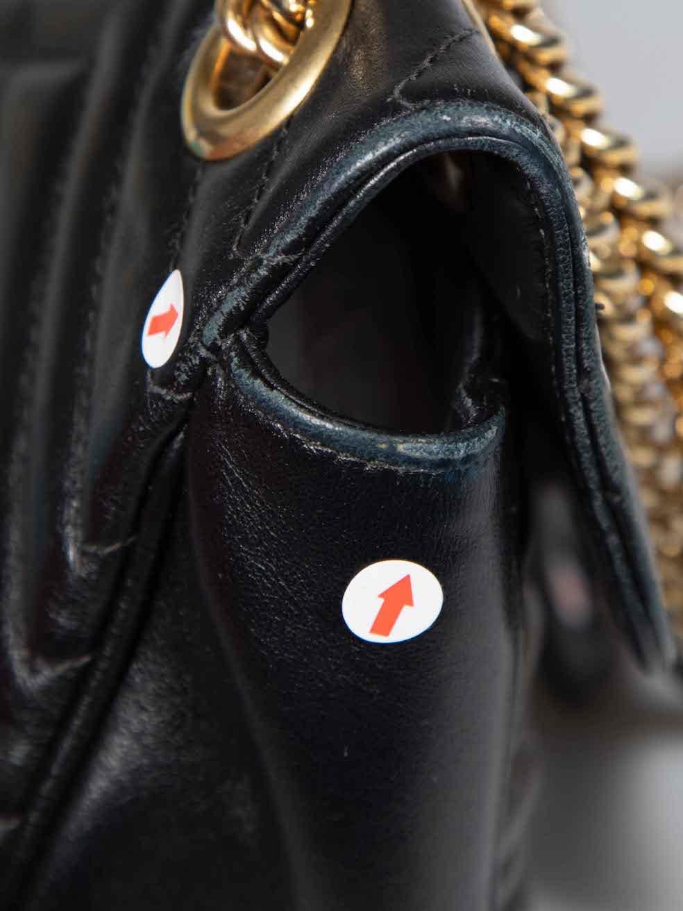 Gucci Black Leather Small GG Marmont Matelasse Shoulder Bag 3