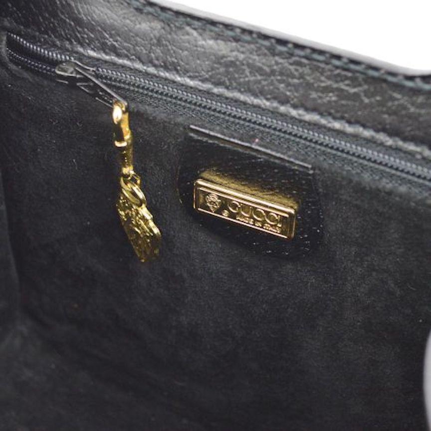 Gucci Black Leather Small Mini Top Handle Satchel Evening Shoulder Bag  1