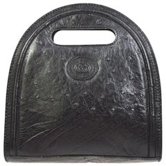 Gucci Black Leather Small Mini Top Handle Satchel Evening Shoulder Bag 