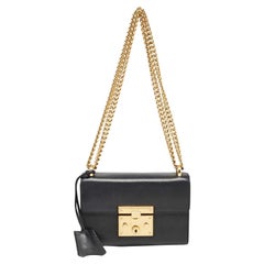 Gucci Black Leather Small Padlock Shoulder Bag