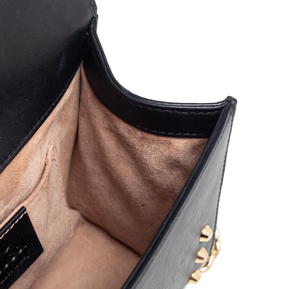 Gucci Black Leather Small Pearl Studded Padlock Shoulder Bag 7