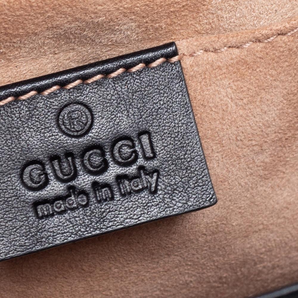 Gucci Black Leather Small Pearl Studded Padlock Shoulder Bag 3