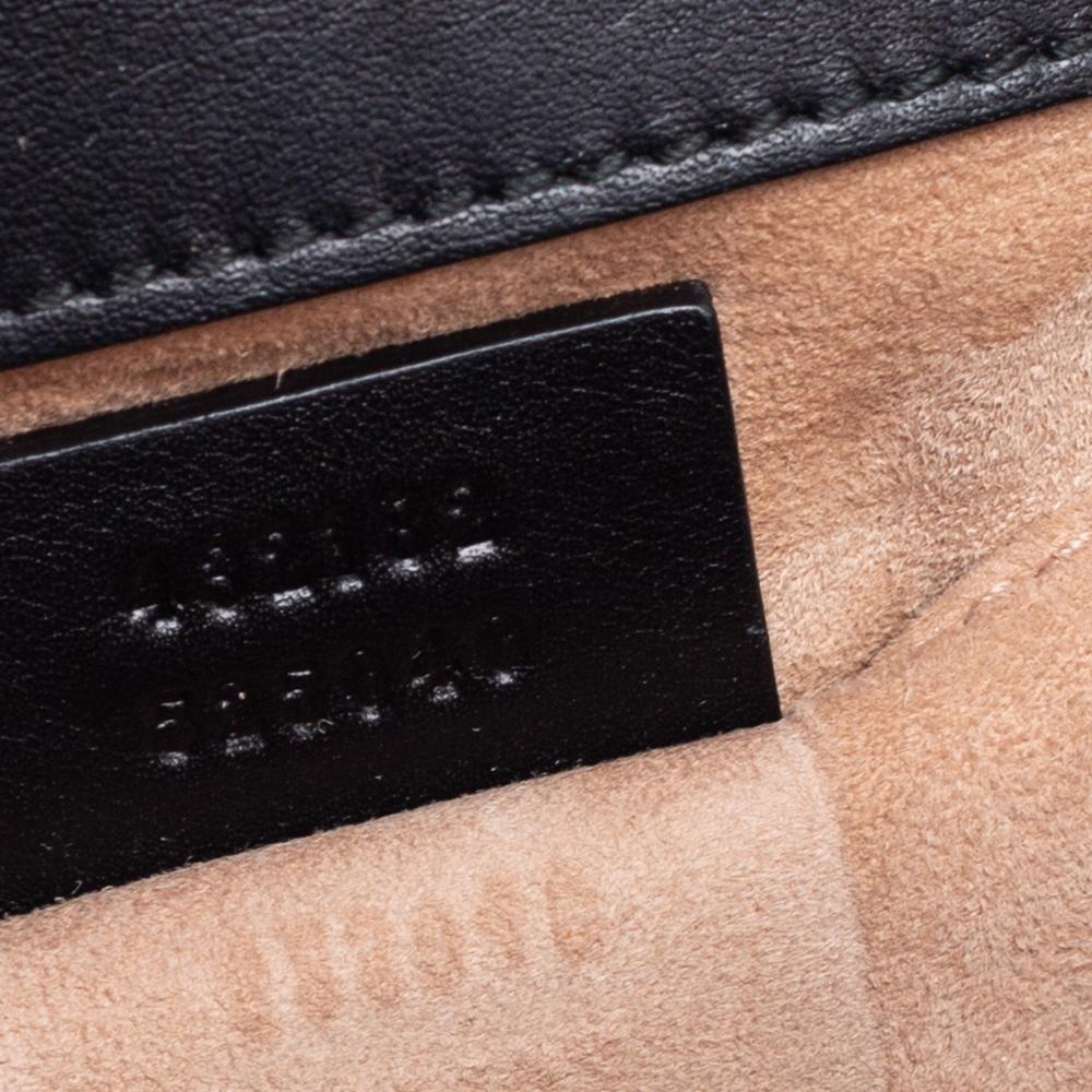 Gucci Black Leather Small Pearl Studded Padlock Shoulder Bag 4