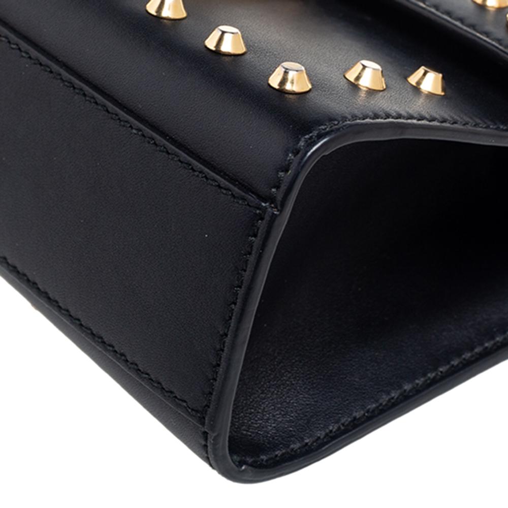 Gucci Black Leather Small Pearl Studded Padlock Shoulder Bag 5