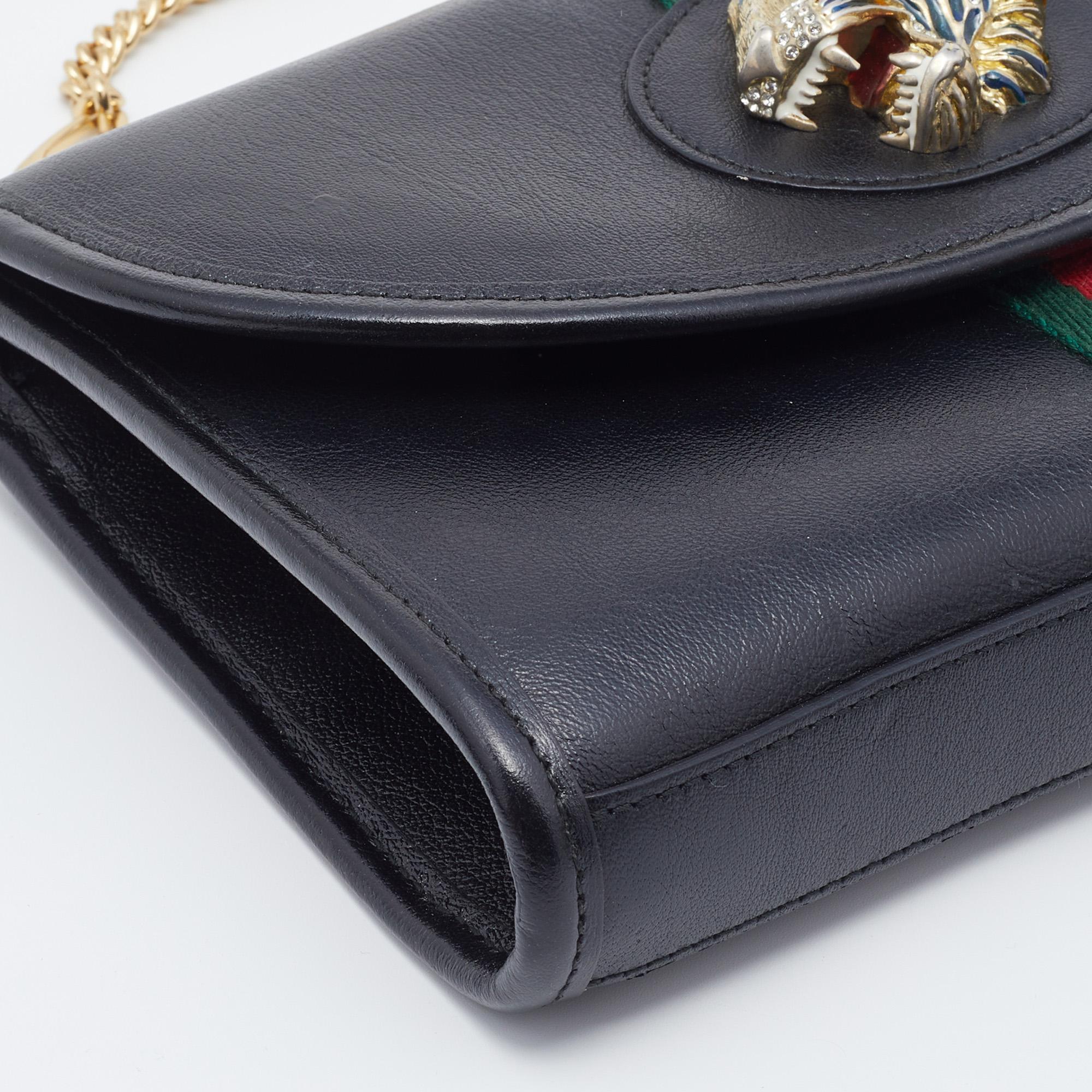 Gucci Black Leather Small Rajah Shoulder Bag 3