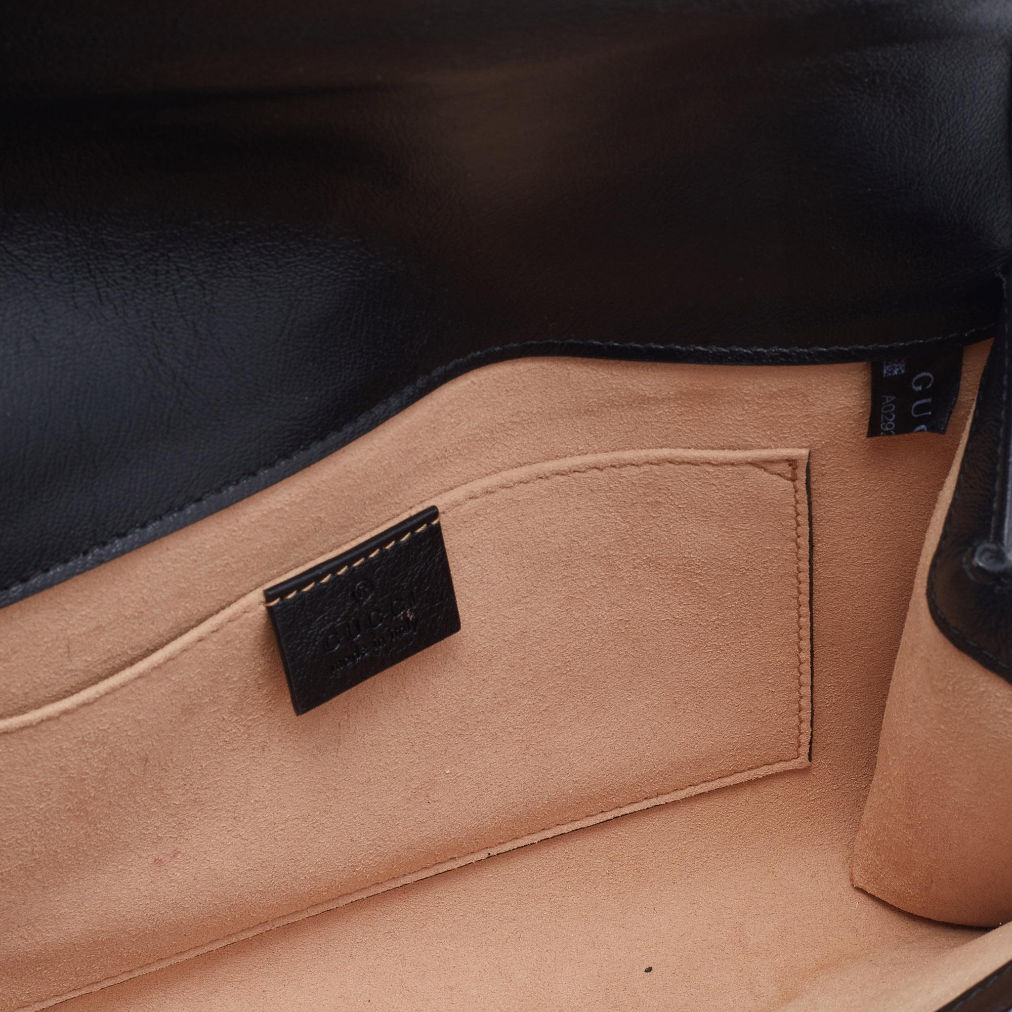 Gucci Black Leather Small Rajah Shoulder Bag 4