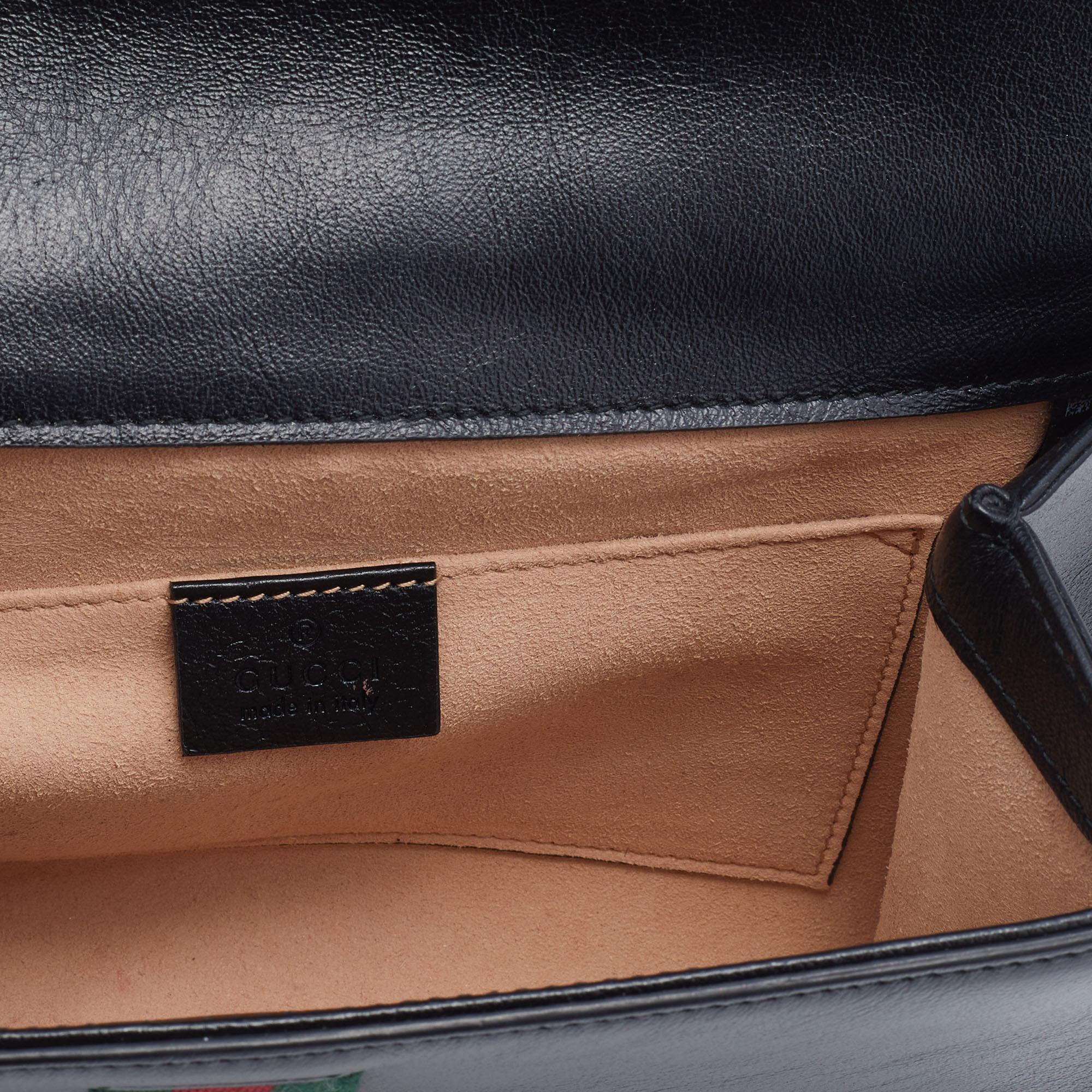 Gucci Black Leather Small Rajah Shoulder Bag 5