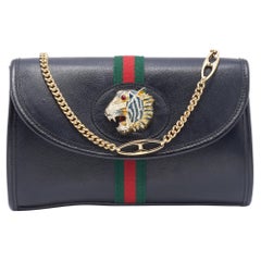 Gucci Black Leather Small Rajah Shoulder Bag