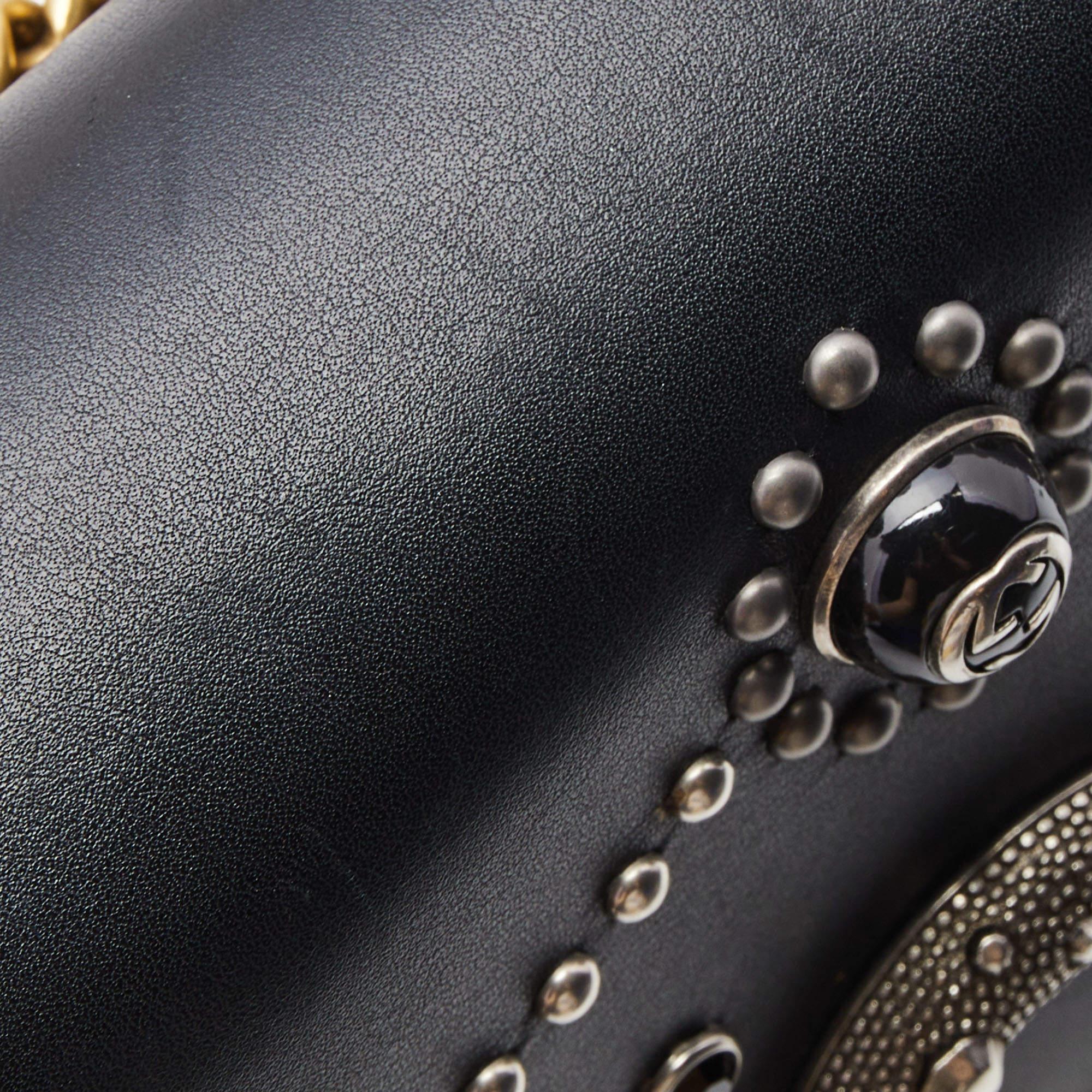 Gucci Black Leather Small Strass Studded Dionysus Shoulder Bag 13