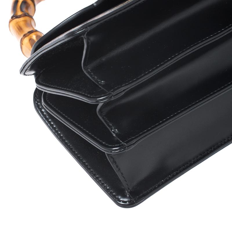 Gucci Black Leather Small Thiara Bamboo Top Handle Bag 7