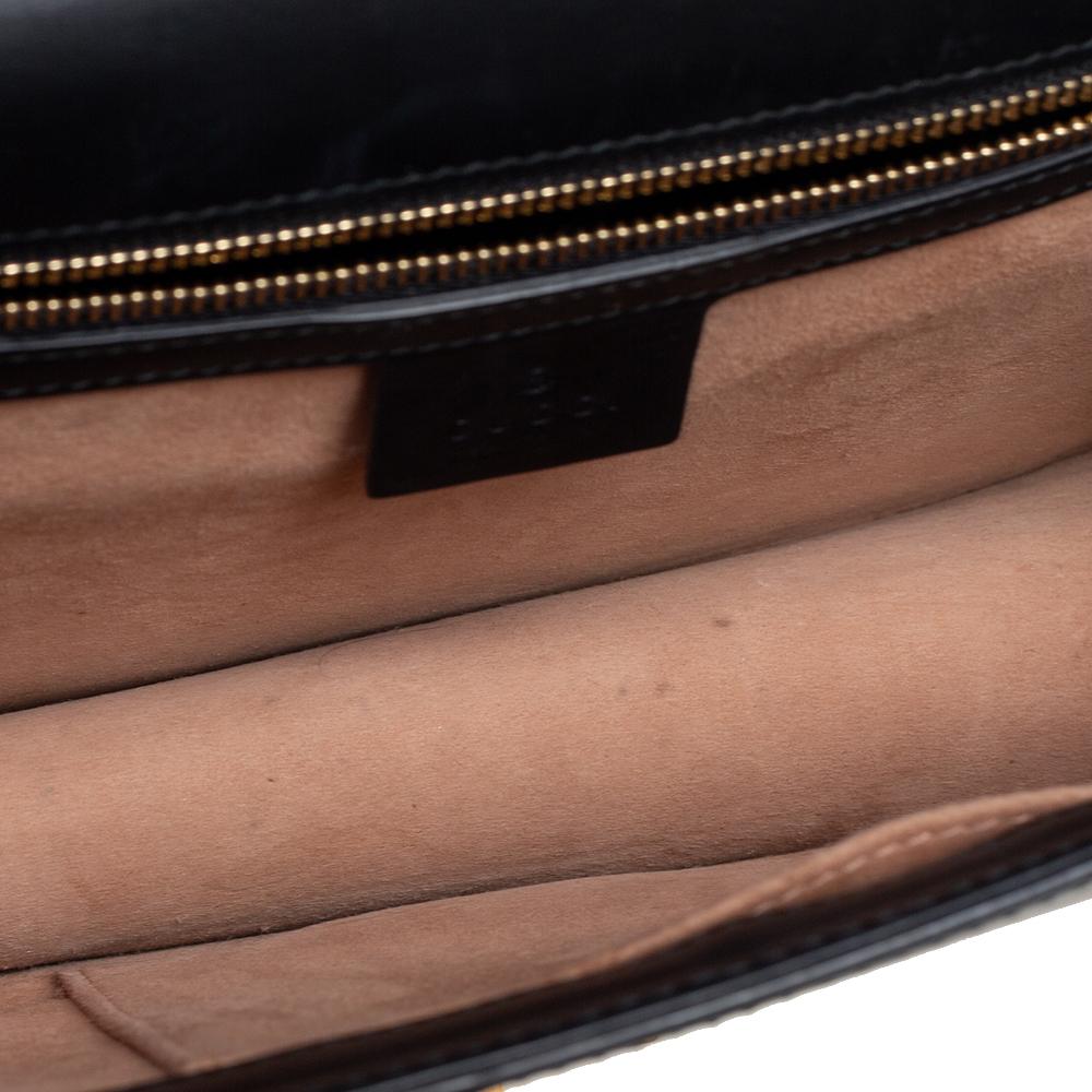Gucci Black Leather Small Web Chain Sylvie Shoulder Bag 8