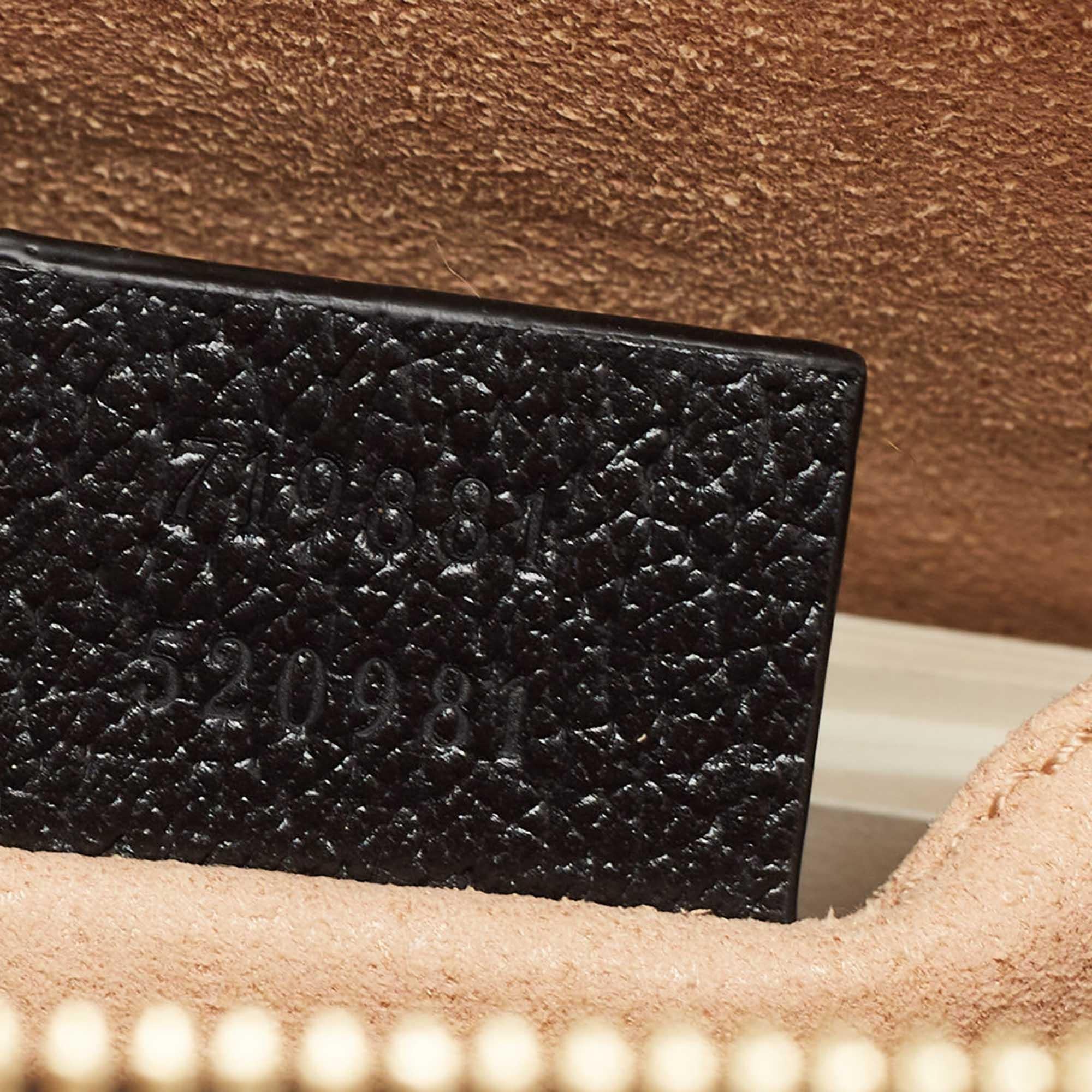 Gucci Black Leather Small Web Ophidia GG Shoulder Bag In Excellent Condition In Dubai, Al Qouz 2