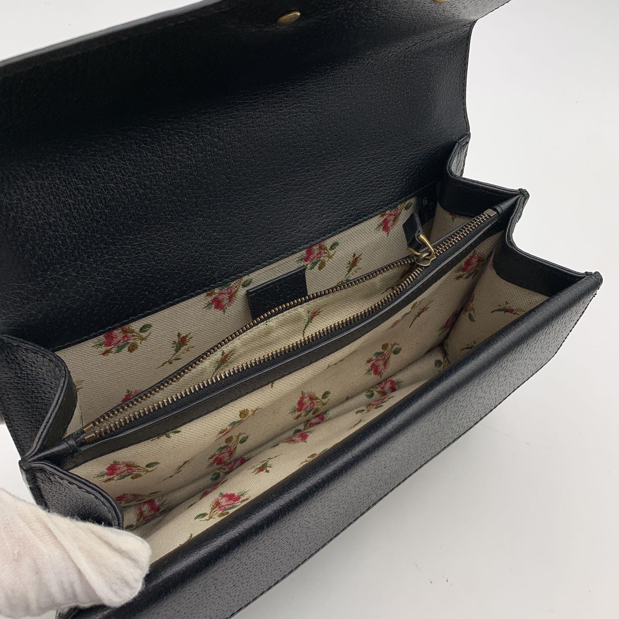 Gucci Black Leather Small Web Stripes Dionysus Shoulder Bag 2