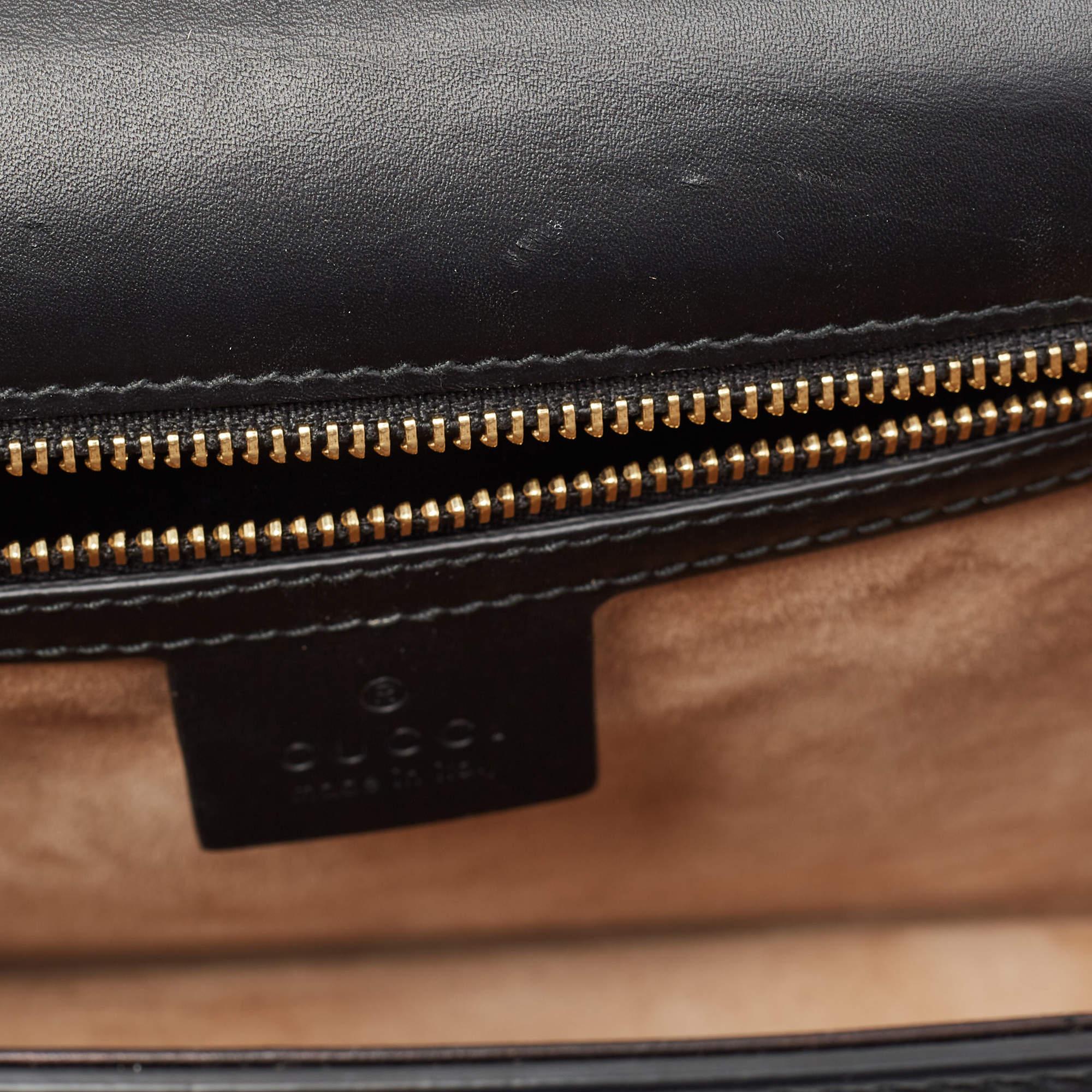 Gucci Black Leather Small Web Sylvie Shoulder Bag 8