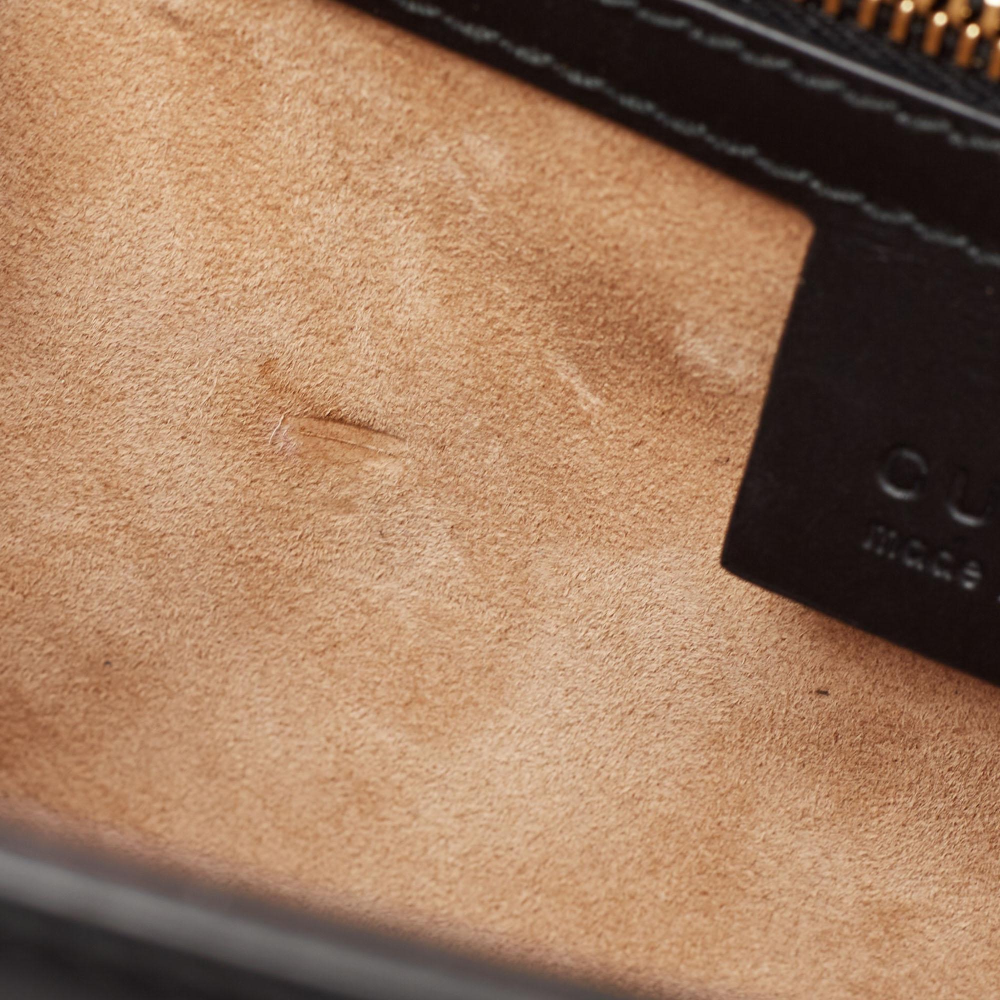 Gucci Black Leather Small Web Sylvie Shoulder Bag For Sale 9