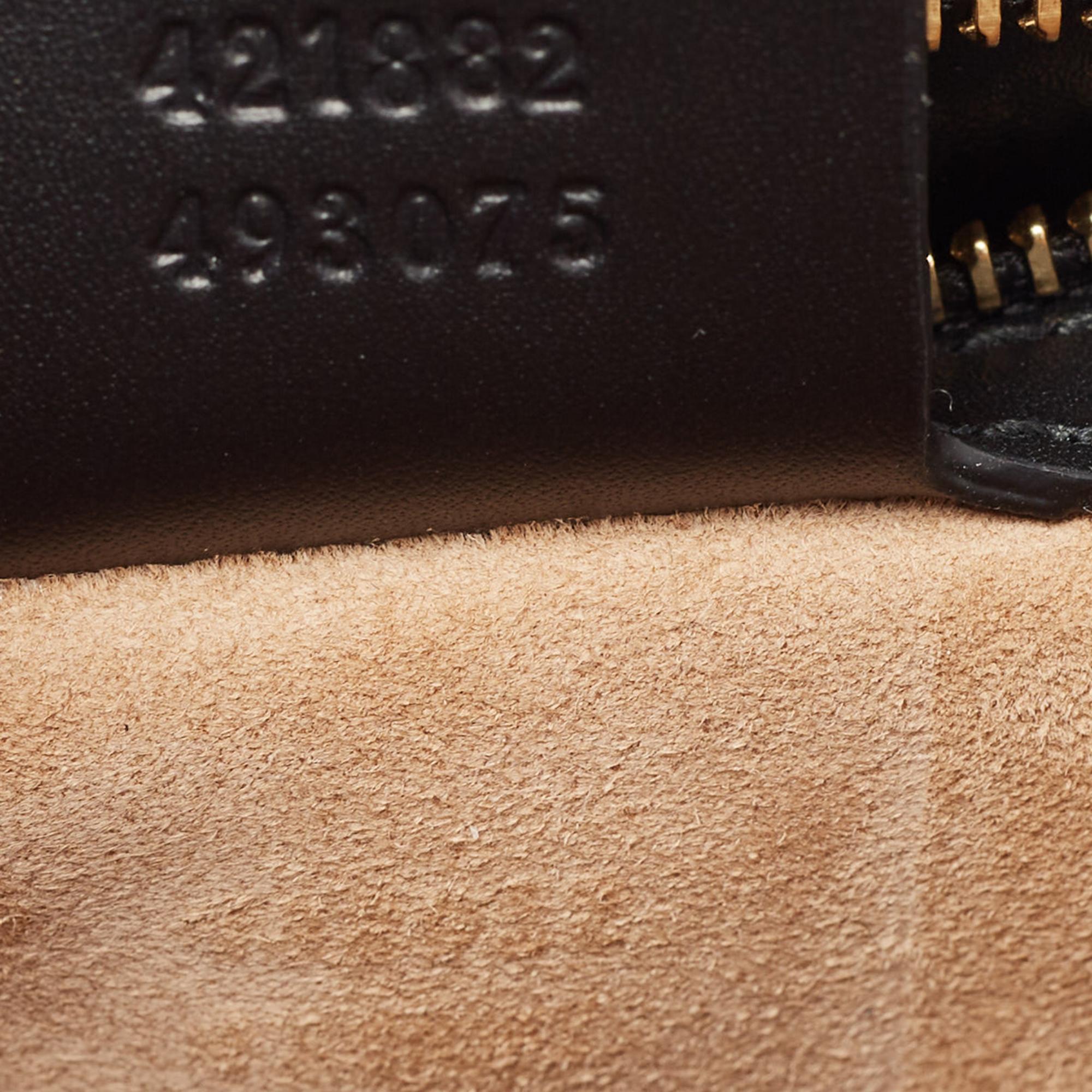 Gucci Black Leather Small Web Sylvie Shoulder Bag For Sale 10
