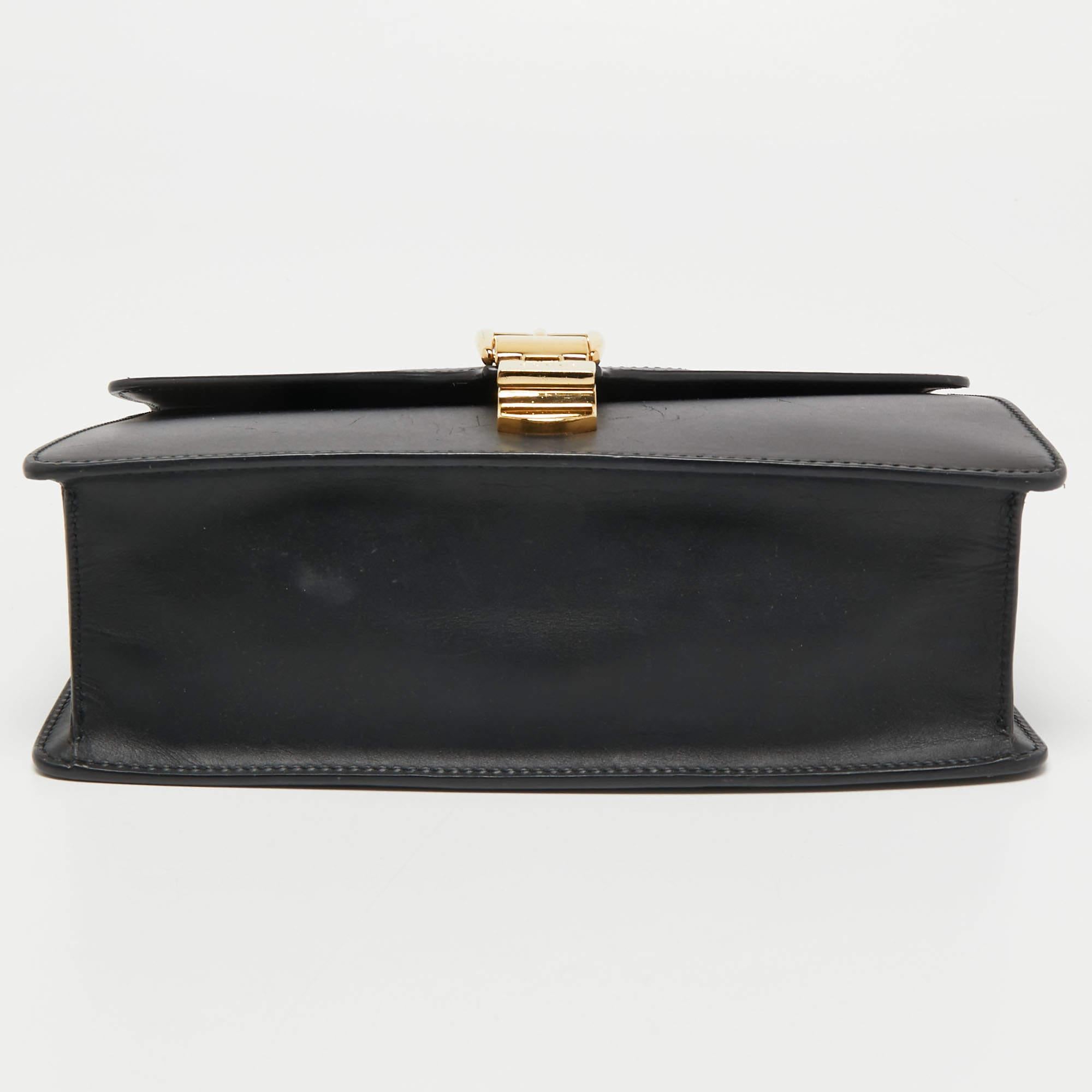 Gucci Black Leather Small Web Sylvie Shoulder Bag 1