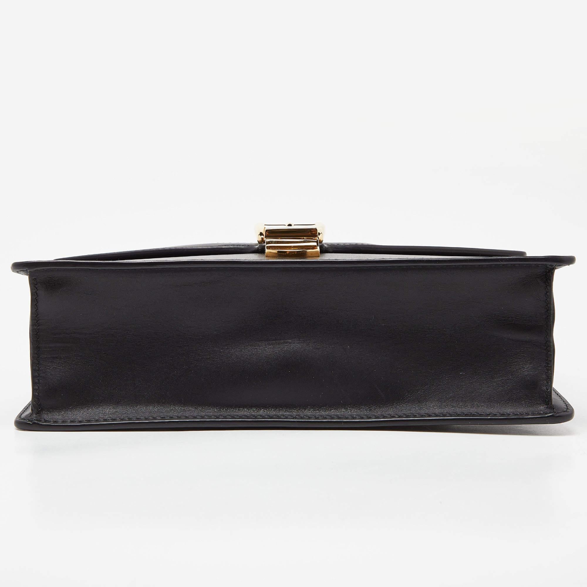 Gucci Black Leather Small Web Sylvie Shoulder Bag 1