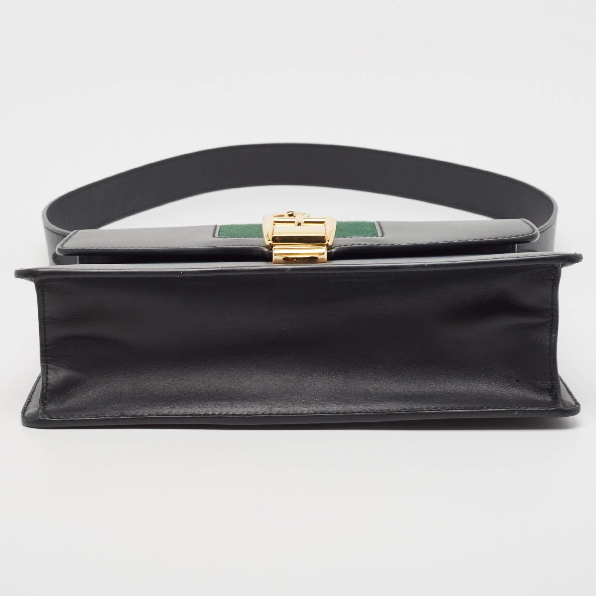 Gucci Black Leather Small Web Sylvie Shoulder Bag 1