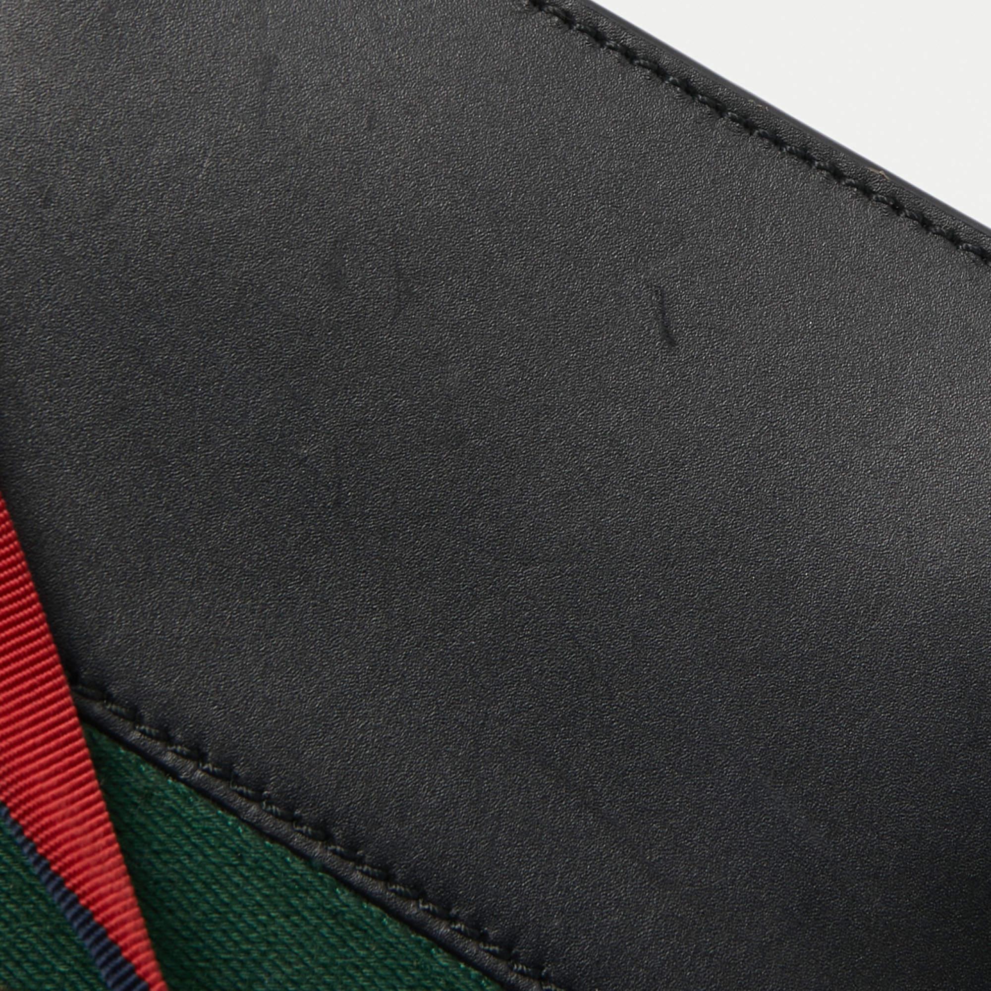 Gucci Black Leather Small Web Sylvie Shoulder Bag 3