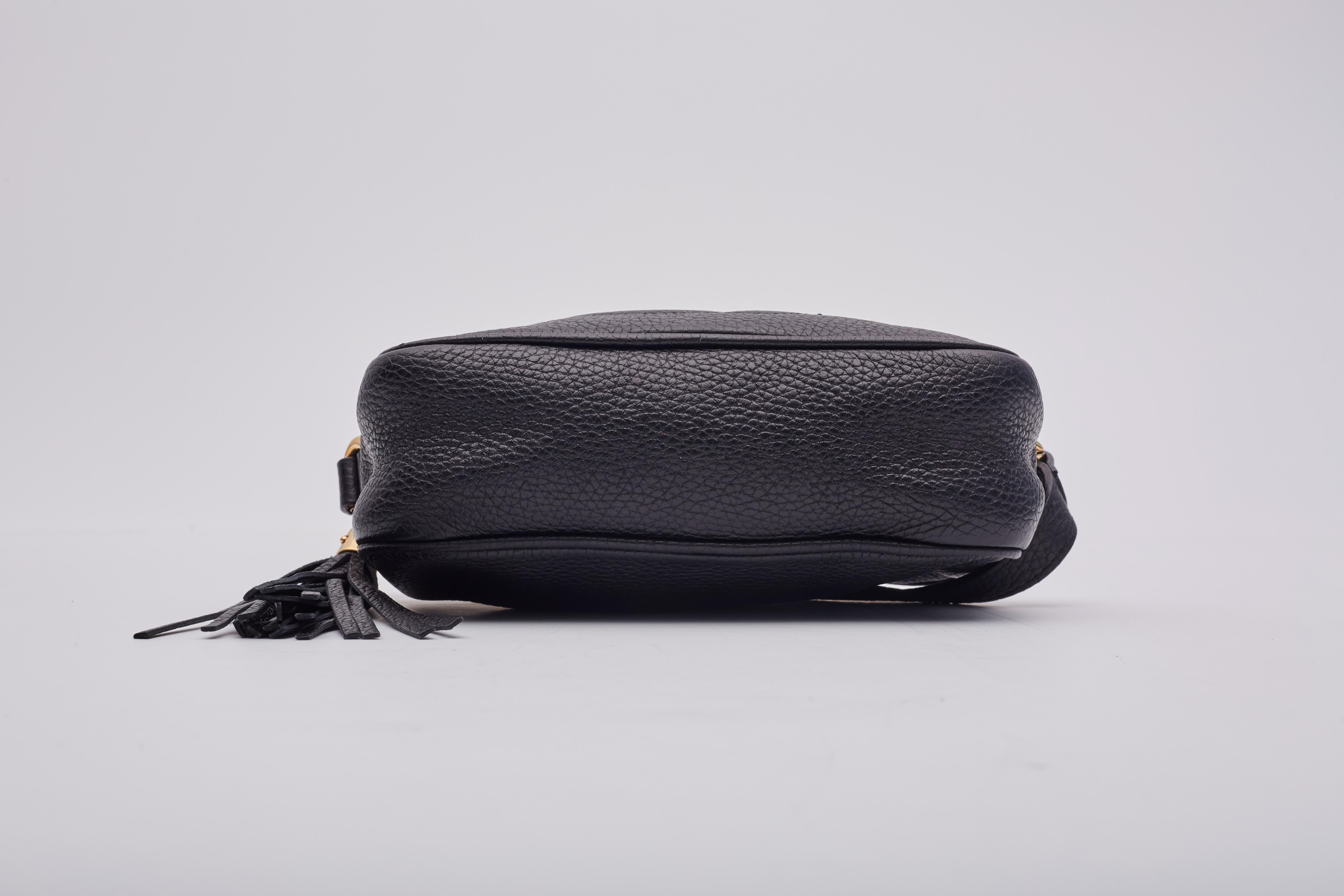 Gucci Black Leather Soho Disco Camera Bag Mini In Excellent Condition For Sale In Montreal, Quebec