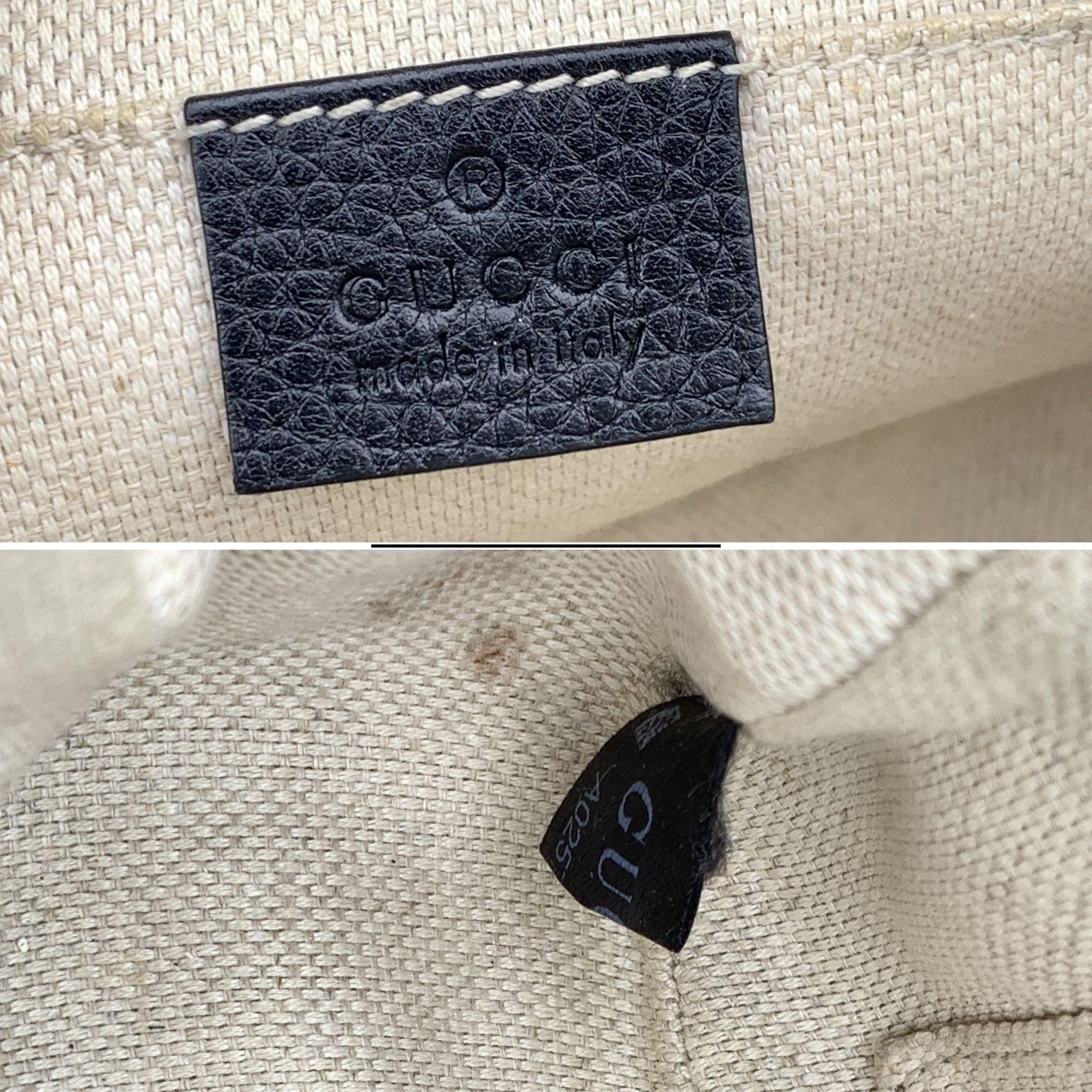 Gucci - Petit sac à bandoulière en cuir noir avec logo GG SOHO en vente 1