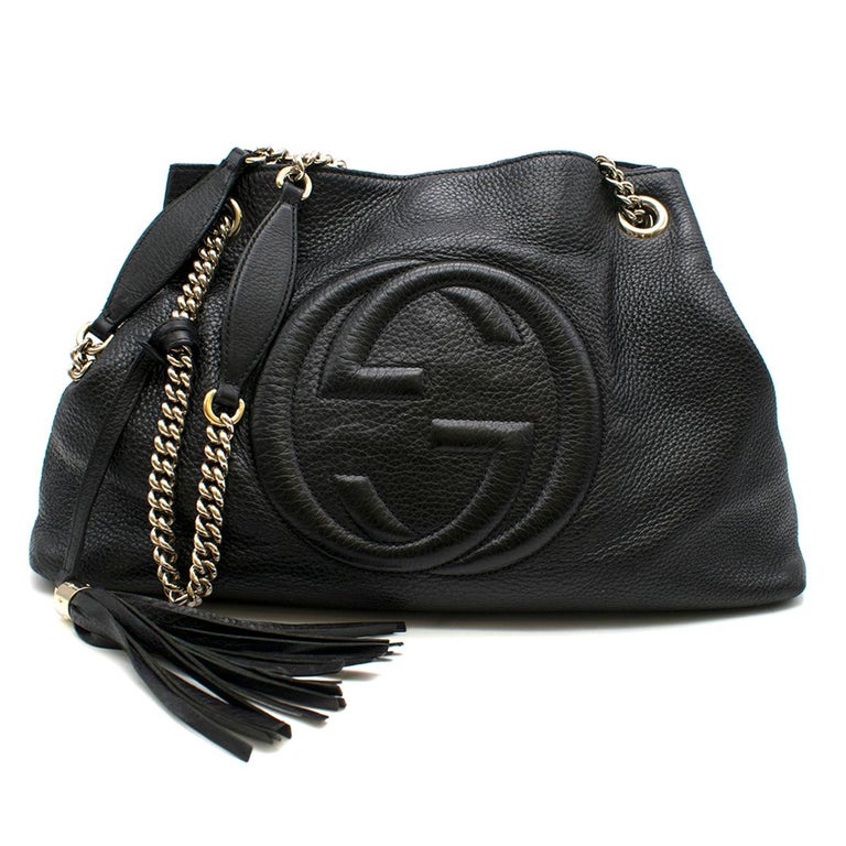 Gucci Black Leather Soho Shopper Bag at 1stDibs gucci soho shopper