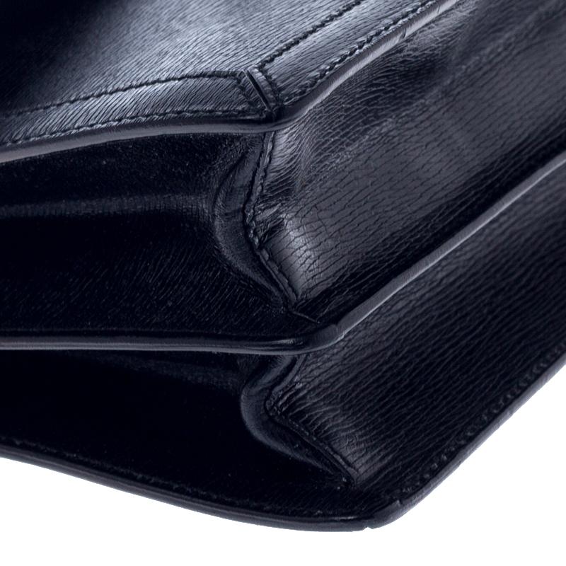 Women's Gucci Black Leather Square G Flap Shoulder Bag