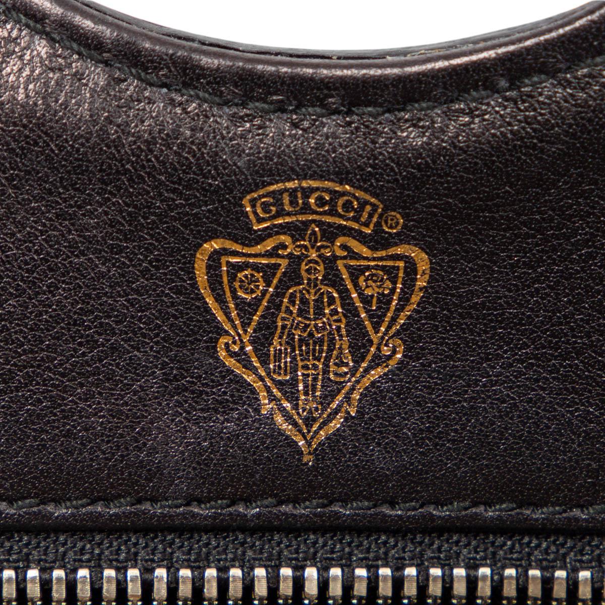 Black GUCCI black leather STIRRUP SMALL TOP HANDLE Shoulder Bag