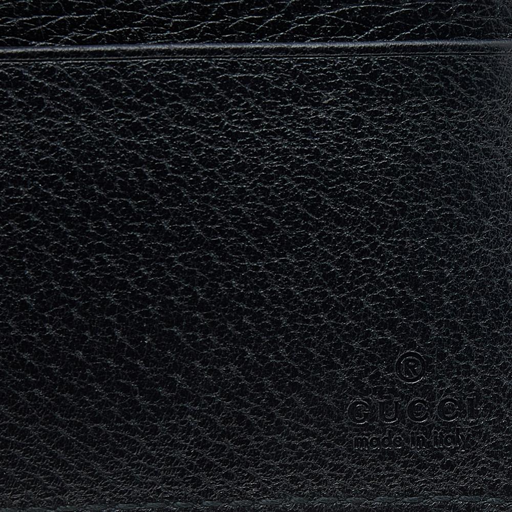 Gucci Black Leather Stripe Logo Bifold Wallet 3