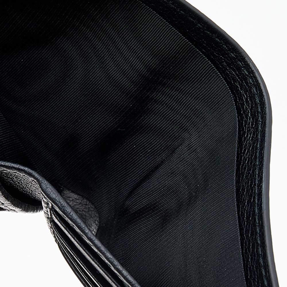 Gucci Black Leather Stripe Logo Bifold Wallet 1
