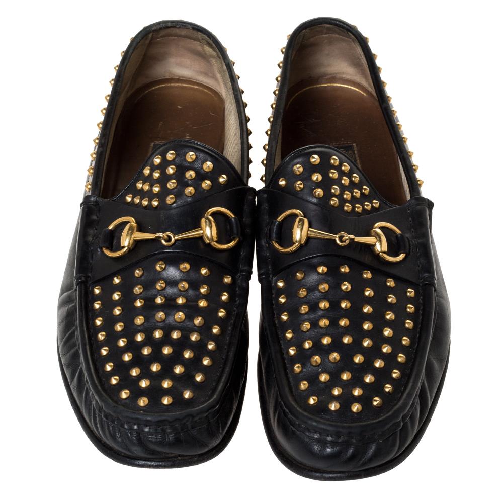 gucci studded loafers