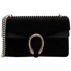 Gucci Black Leather & Suede Dionysus Small Shoulder Bag