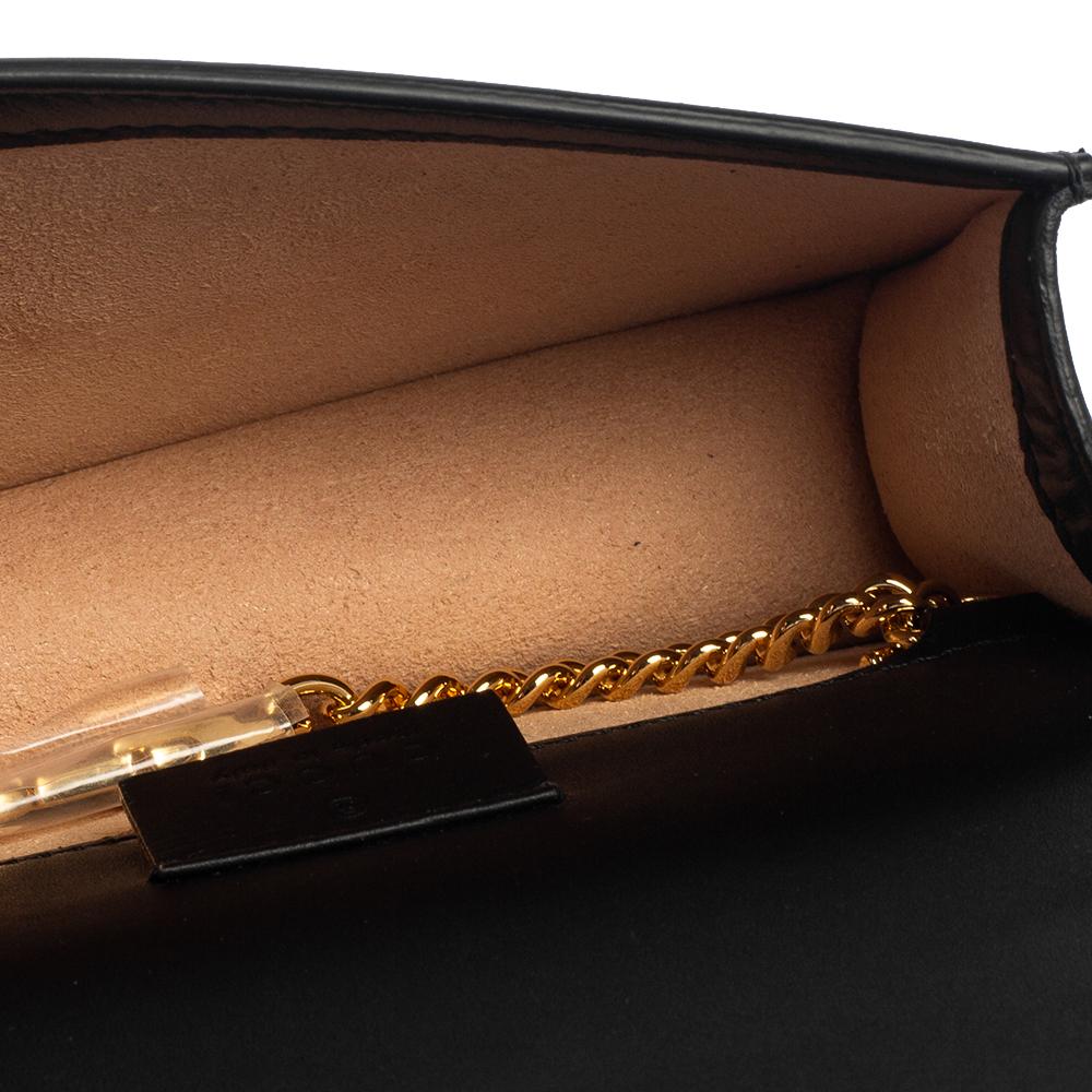 Gucci Black Leather Super Mini Sylvie Chain Shoulder Bag 4