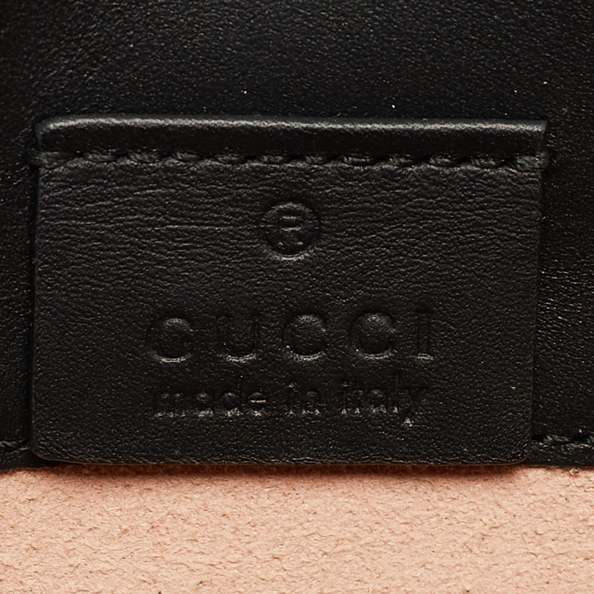 Gucci Black Leather Super Mini Sylvie Chain Shoulder Bag For Sale 5