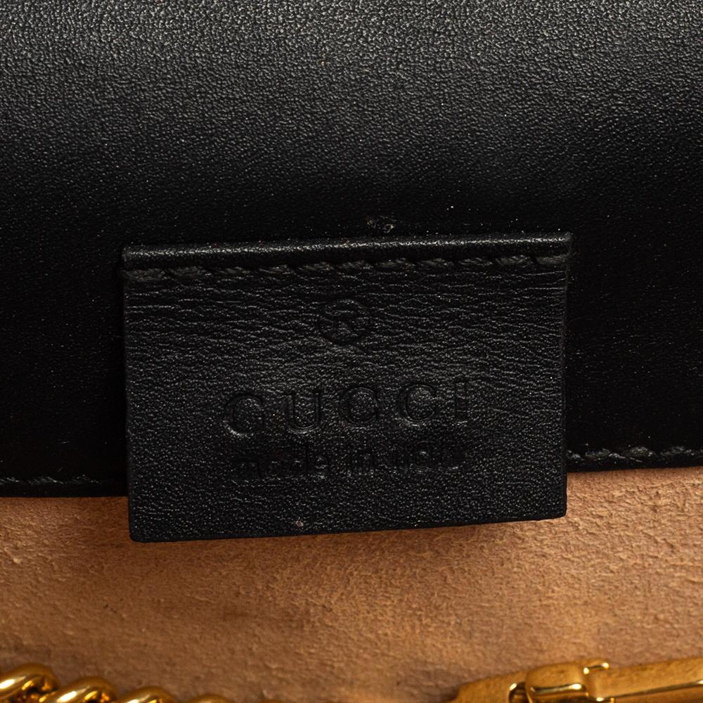 Gucci Black Leather Super Mini Sylvie Wallet On Chain 1