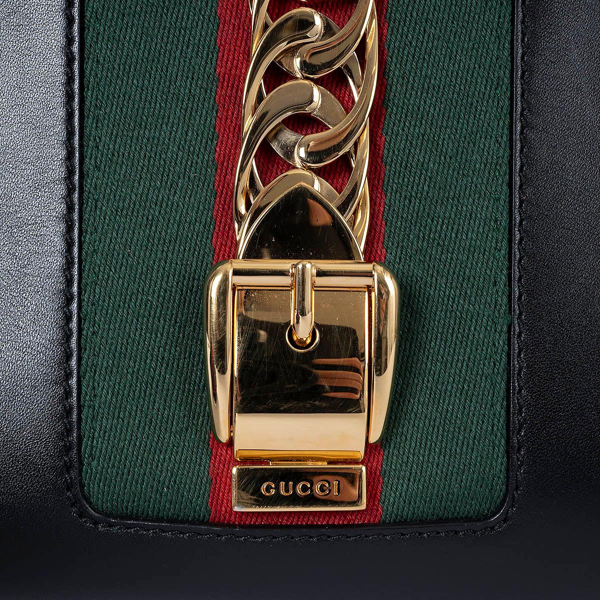 GUCCI Schwarze SYLVIE LARGE TOTE Umhängetasche aus Leder SYLVIE im Angebot 2