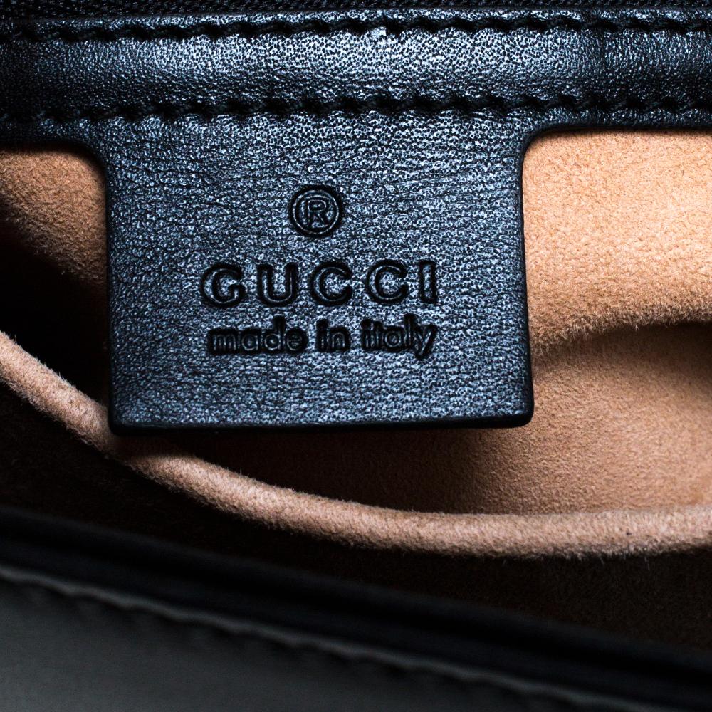 Gucci Black Leather Sylvie Medium Tote 6