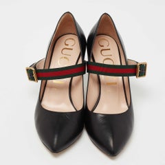 Gucci Black Leather Sylvie Pumps Size 40