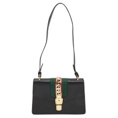 GUCCI Shoulder Bag Old Gucci vintage leather Black Women Used –