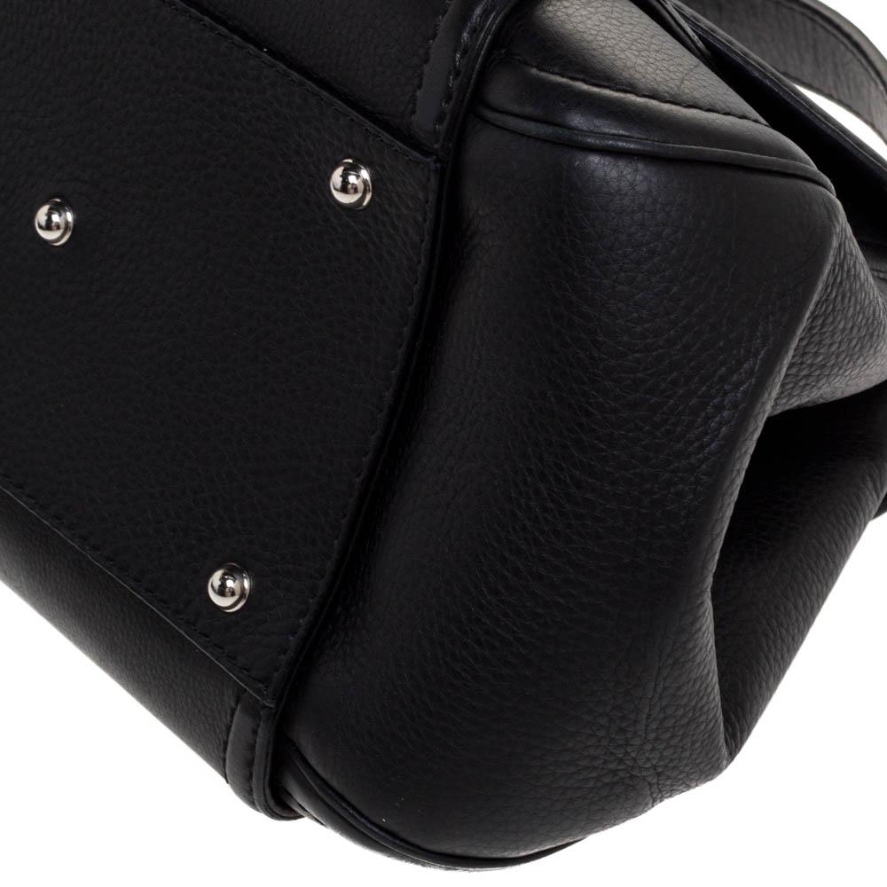 Gucci Black Leather Techno Horsebit Top Handle Bag 6