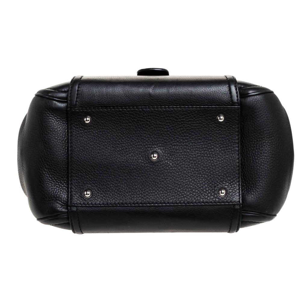 Gucci Black Leather Techno Horsebit Top Handle Bag 8
