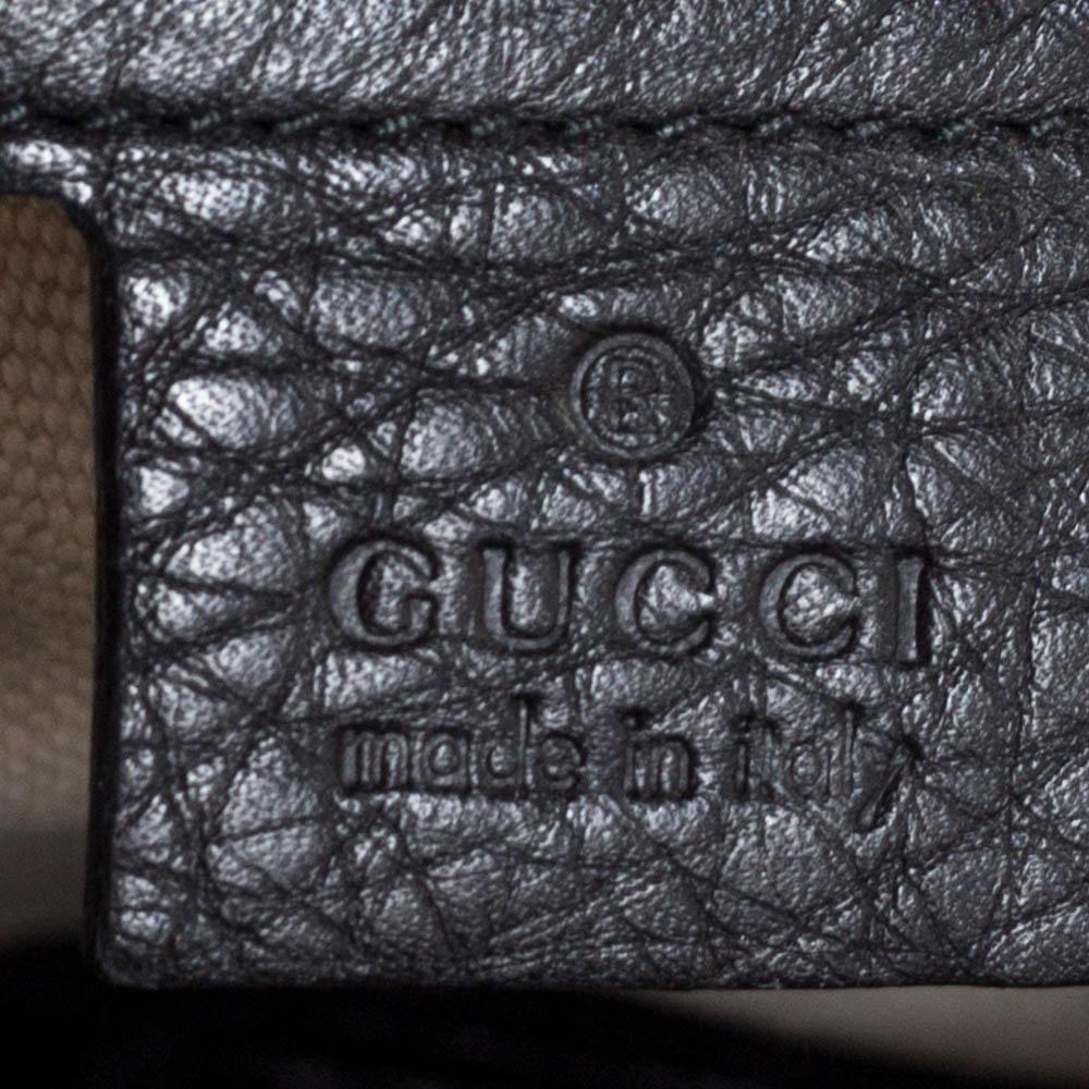 Gucci Black Leather Techno Horsebit Top Handle Bag 2