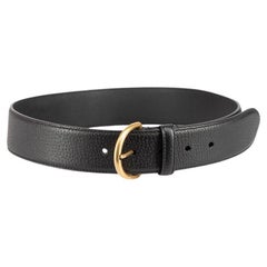 Gucci Black Leather Textured D-Buckle Belt
